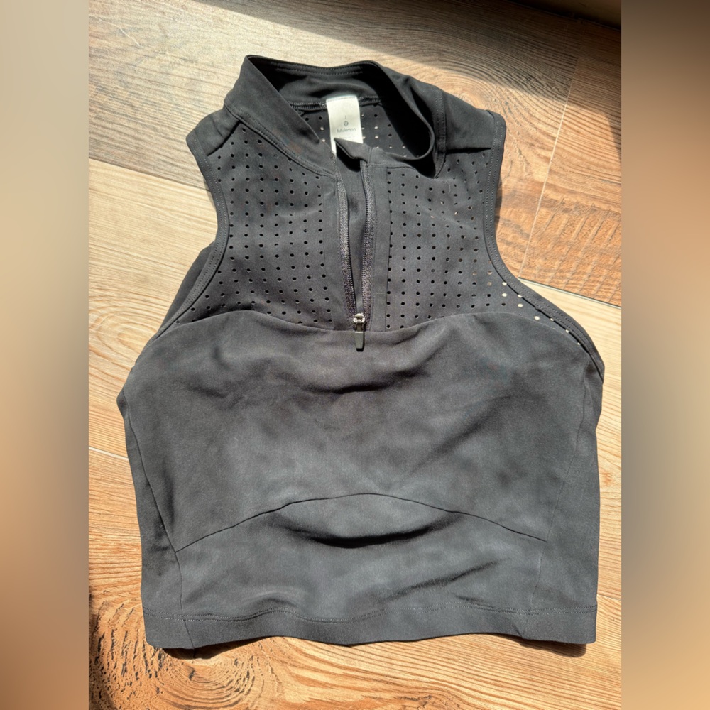 lululemon athletica Black Perforated Sports Bra